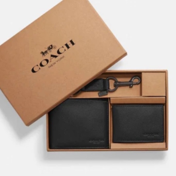 NWT Coach Boxed 3 in 1 Wallet Gift Set Black - Picture 6 of 7